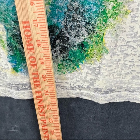 Mambo Australia Women’s Cream/Blue Short Sleeve Burnout Boxy Top Sz Large - Picture 3 of 8